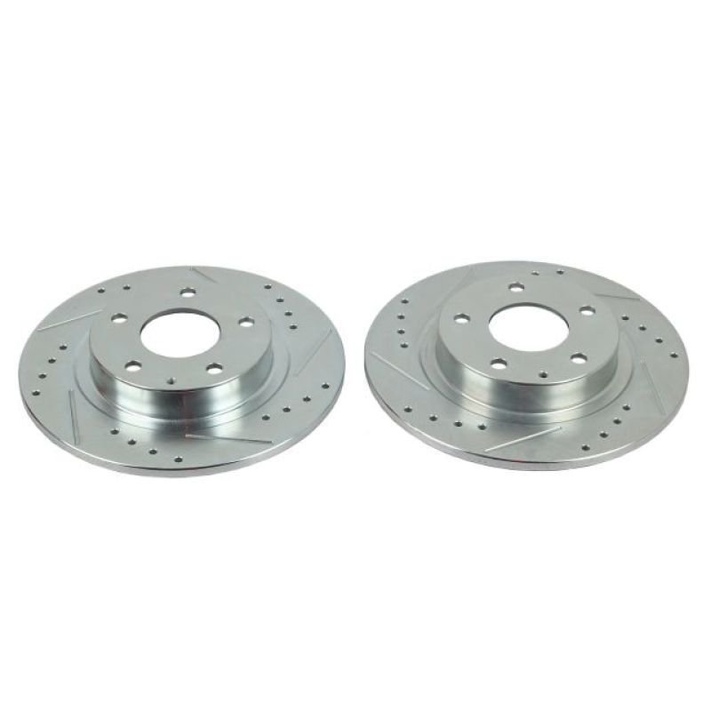 PSB Evolution Drill/Slot Rotor - Power Stop 14-18 Mazda 6 Rear Evolution Drilled & Slotted Rotors - Pair