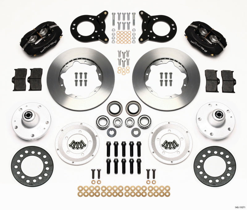 WIL Dynalite Brake Kit - Wilwood Forged Dynalite Front Kit 11.00in 1965-1969 Mustang Disc & Drum Spindle