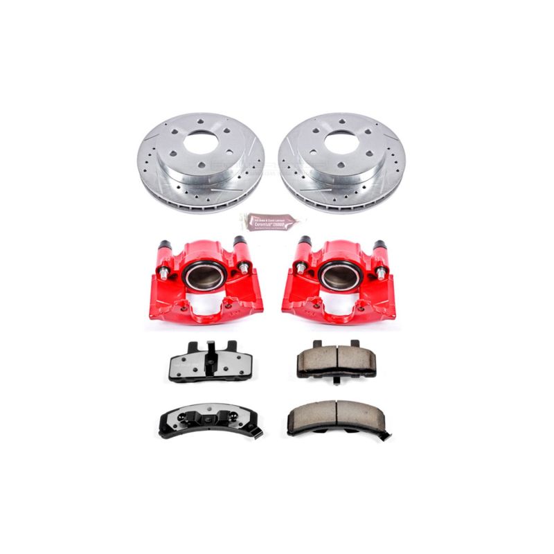 PSB Z36 Truck & Tow Kit w/Cals - Power Stop 99-00 Cadillac Escalade Front Z36 Truck & Tow Brake Kit w/Calipers