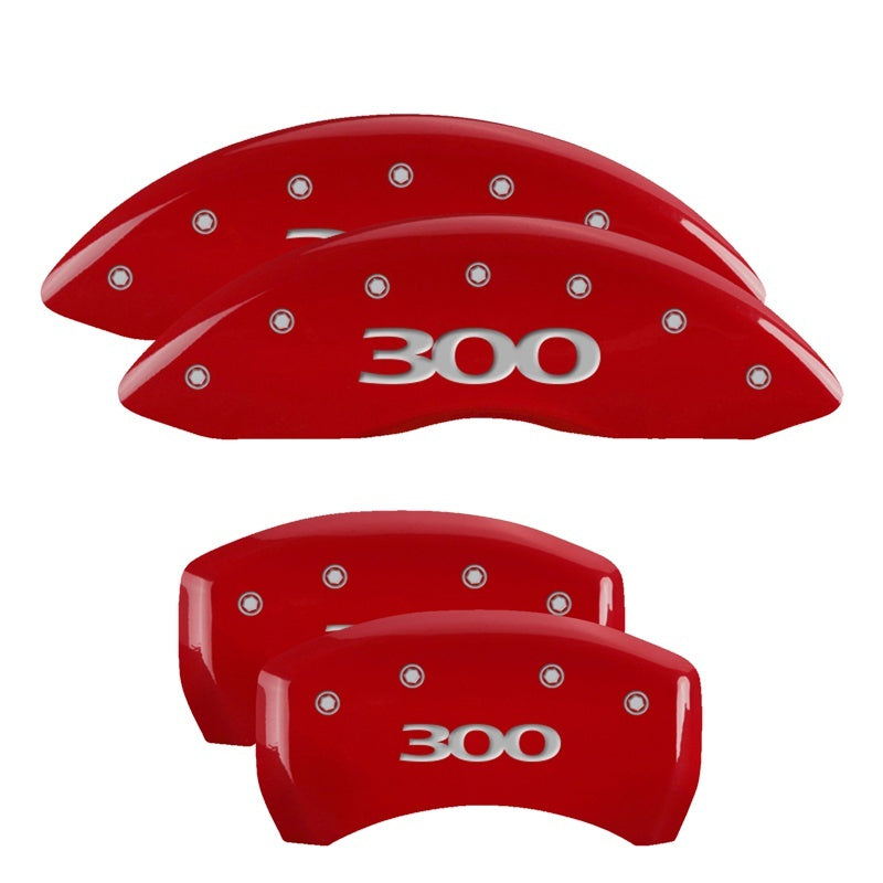MGP Caliper Covers 4 Logo - MGP 4 Caliper Covers Engraved Front & Rear 300 Red finish silver ch