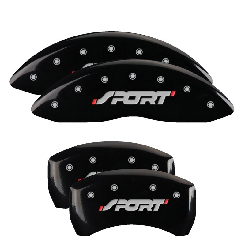 MGP Caliper Covers 4 Logo - MGP 4 Caliper Covers Engraved Front & Rear SPORT Black finish silver ch