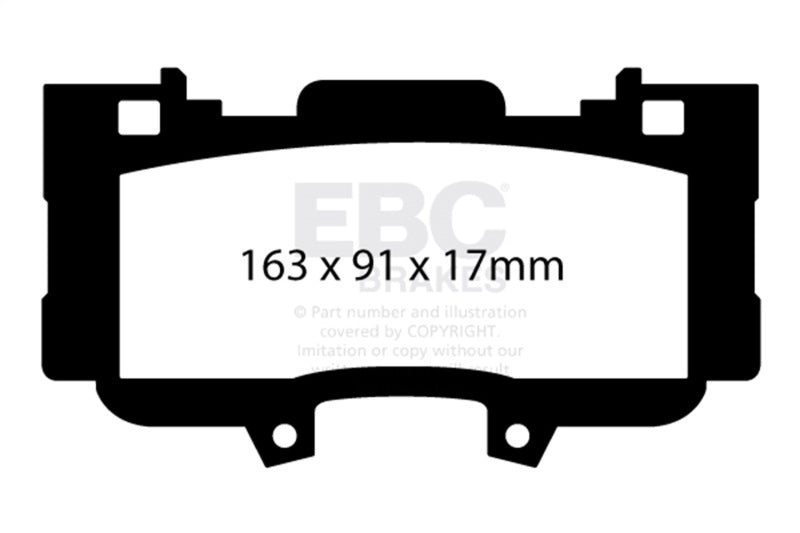 EBC Redstuff Brake Pad Sets - EBC 15+ Ford Mustang 2.3 Turbo Performance Pkg Redstuff Front Brake Pads