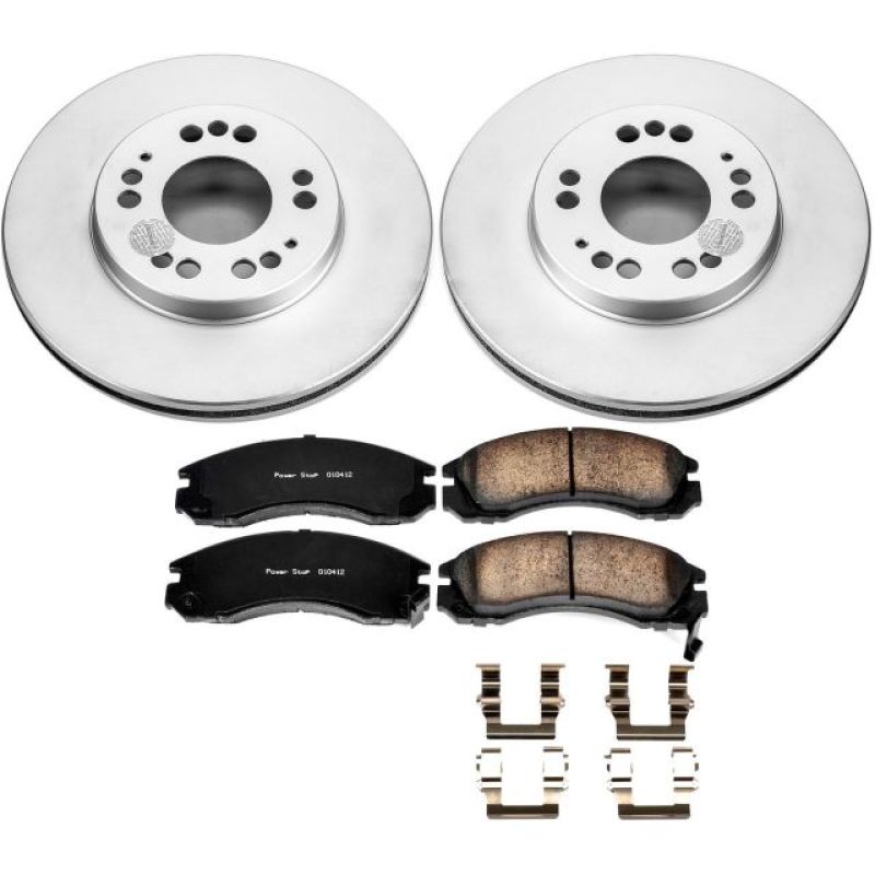 PSB Z17 Evolution Coated Kit - Power Stop 91-96 Dodge Stealth Front Z17 Evolution Geomet Coated Brake Kit