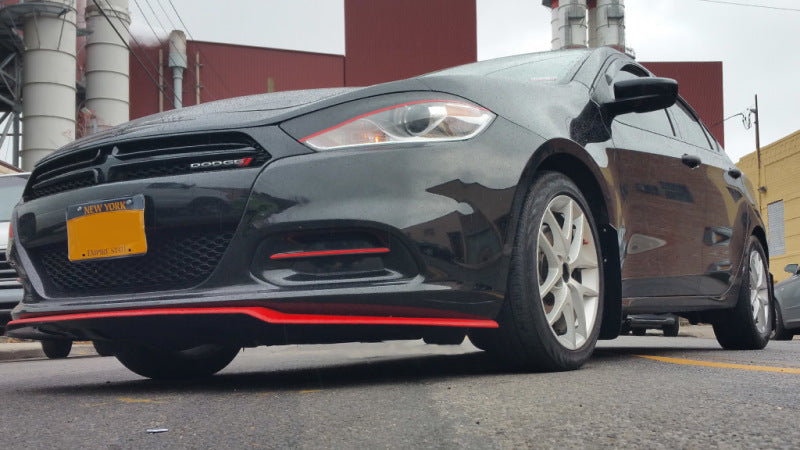RAL UR Blk Flap/Rd Logo - Rally Armor 13-16 Dodge Dart Black UR Mud Flap w/ Red Logo