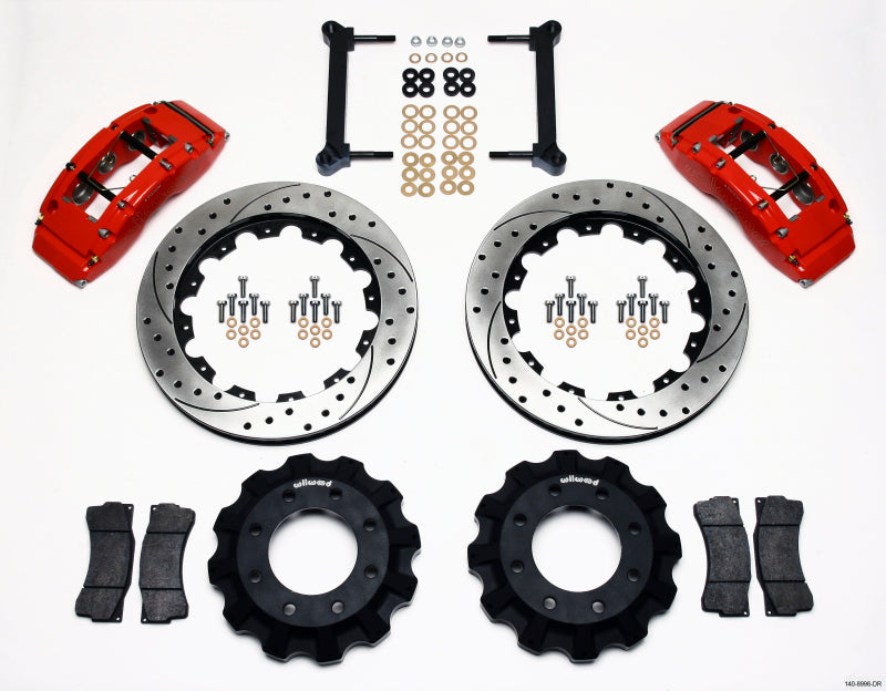 WIL TC6R Brake Kit - Wilwood TC6R Front Kit 16.00in Drilled Red 1999-2010 GM H2 Truck/SUV 2500