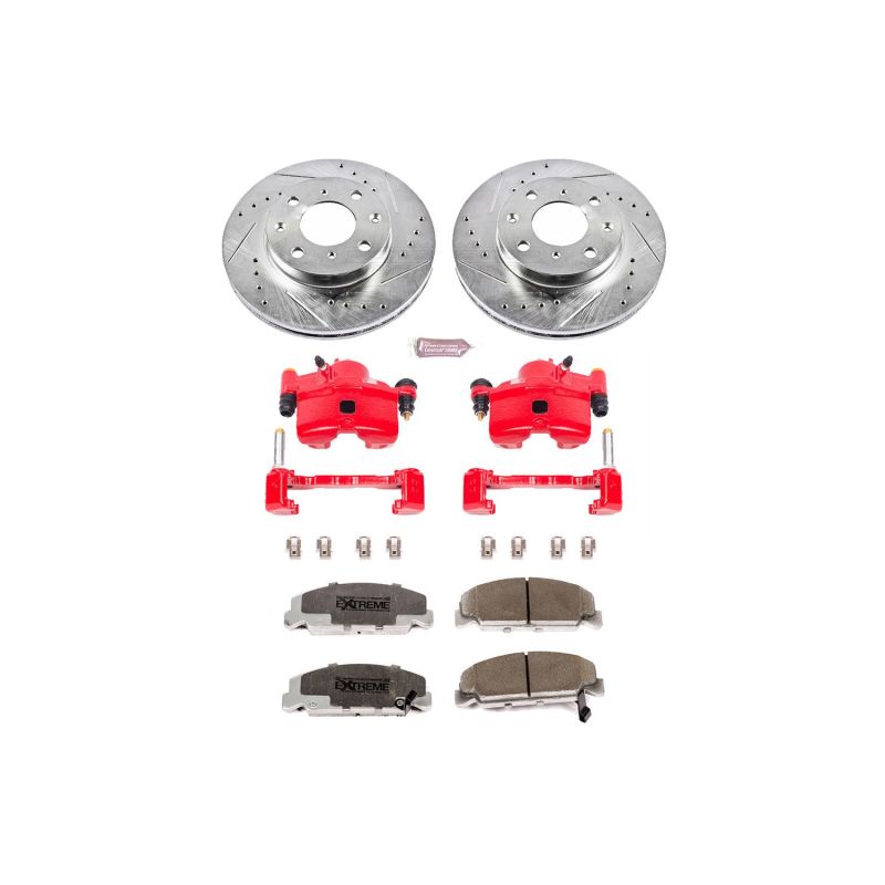 PSB Z26 Street Kit w/Cals - Power Stop 90-00 Honda Civic Front Z26 Street Warrior Brake Kit w/Calipers