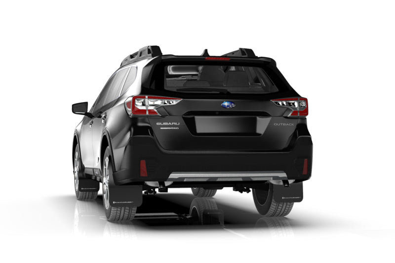 RAL UR Blk Flap/Wht Logo - Rally Armor 20-25 Subaru Outback Black UR Mud Flap w/White Logo