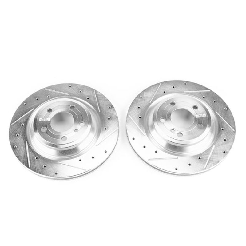 PSB Evolution Drill/Slot Rotor - Power Stop 15-16 Mercedes-Benz SL400 Rear Evolution Drilled & Slotted Rotors - Pair