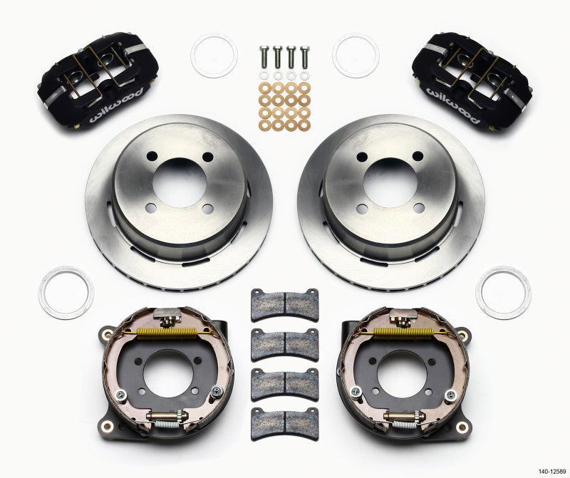 WIL Dynapro Brake Kit - Wilwood Dynapro Low-Profile 11.00in P-Brake Kit Ford 7.5in Rear 2.80 Offset - 4-Lug