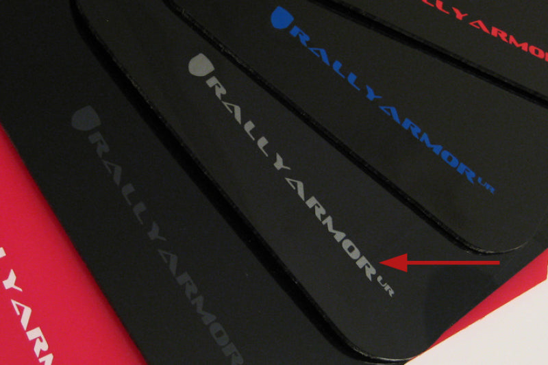 RAL Classic Blk Flap/Silv Logo - Rally Armor 02-07 Subaru WRX/STI/RS/2.5i (Wagons Req. Mod.) Black UR Mud Flap w/Silver Logo