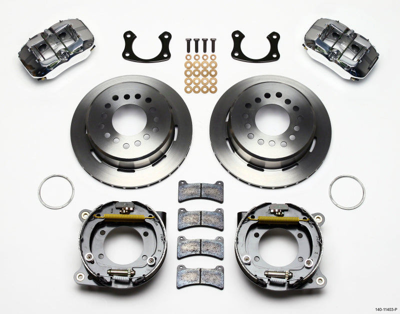 WIL Dynapro Brake Kit - Wilwood Dynapro Low-Profile 11.00in P-Brake Kit - Polish Small Ford 2.50in Offset