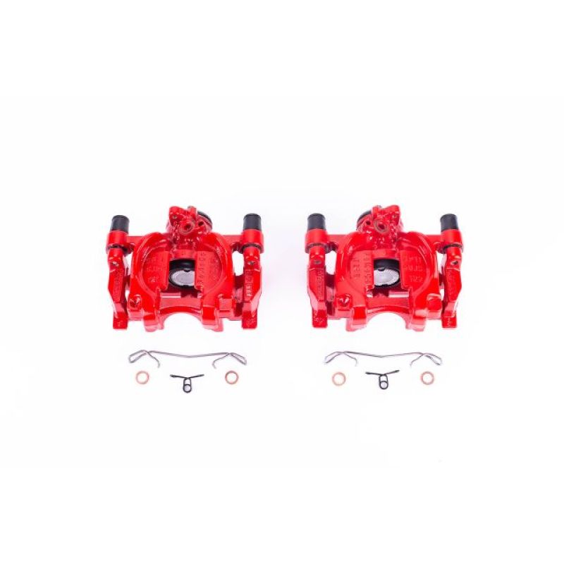 PSB Red Calipers - Power Stop 15-18 Ford Edge Rear Red Calipers w/Brackets - Pair