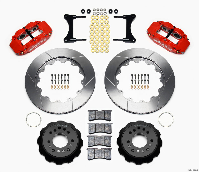 WIL Superlite Brake Kit - Wilwood Narrow Superlite 6R Front Hat Kit 14.00in Red 93-96 Mazda RX7