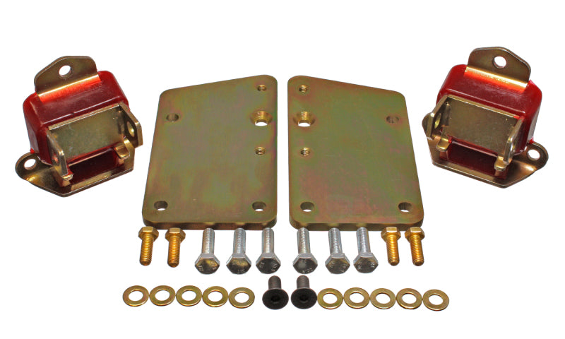 ES Motor Mounts - Red - Energy Suspension Ls Conversion Motor Mount Set - Red