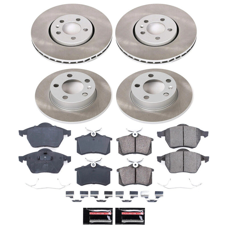 PSB Semi-Coated Rotor Kits - Power Stop 1999 Volkswagen Golf Front and Rear Semi-Coated Rotor Kit