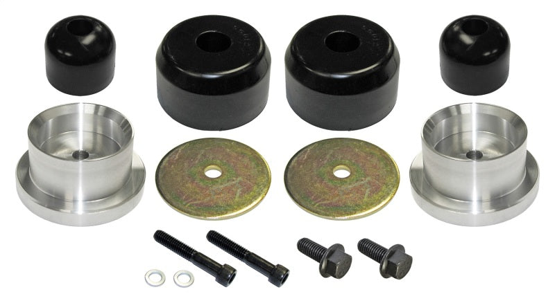 ROK Bump Stops - RockJock TJ/LJ Bump Stop Kit Rear w/ Polyurethane RockJock Bump Stops Aluminum Spacers Hardware