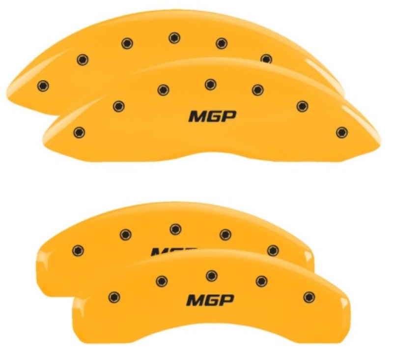 MGP Caliper Covers 4 Standard - MGP 4 Caliper Covers Engraved Front & Rear MGP Yellow Finish Black Char 2019 Nissan Armada