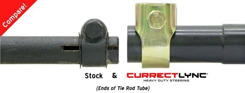 ROK Currectlync Steering Kits - RockJock TJ/LJ/XJ/MJ Currectlync Steering System Bolt-On w/ 1 1/4in Dia. Tie Rod/Forged Drag Link