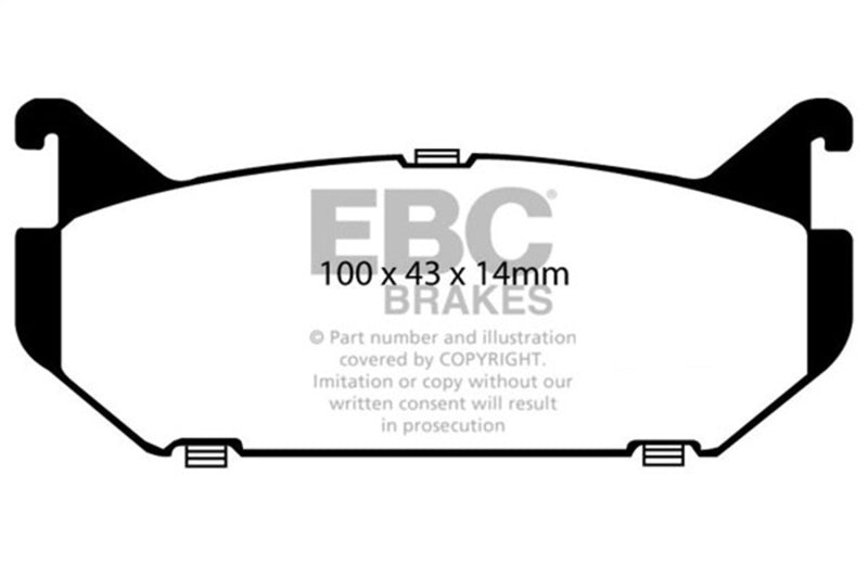 EBC Ultimax2 Brake Pad Sets - EBC 93-97 Ford Probe 2.0 16v Ultimax2 Rear Brake Pads