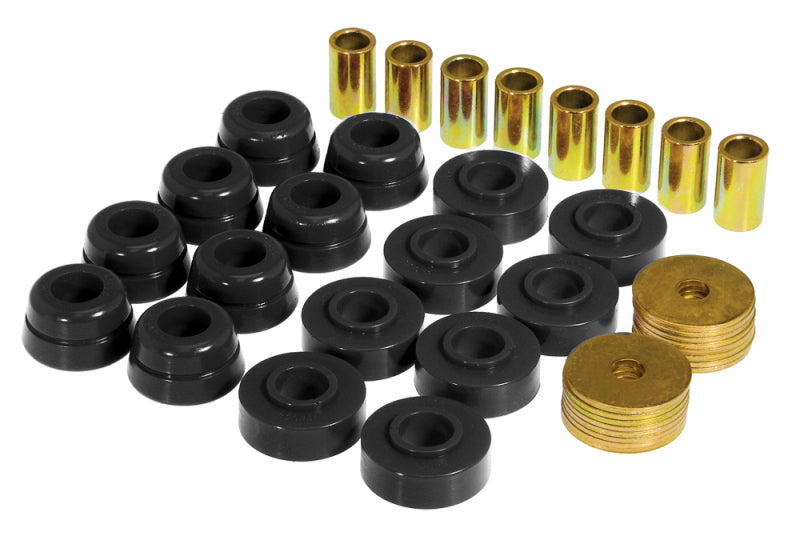PRO Body/Subframe Bush - Blk - Prothane 73-82 Chevy Corvette Body Mount Kit - Black