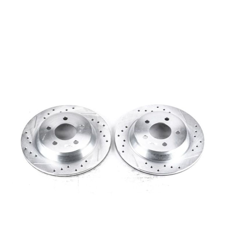 PSB Evolution Drill/Slot Rotor - Power Stop 94-01 Ford Mustang Rear Evolution Drilled & Slotted Rotors - Pair