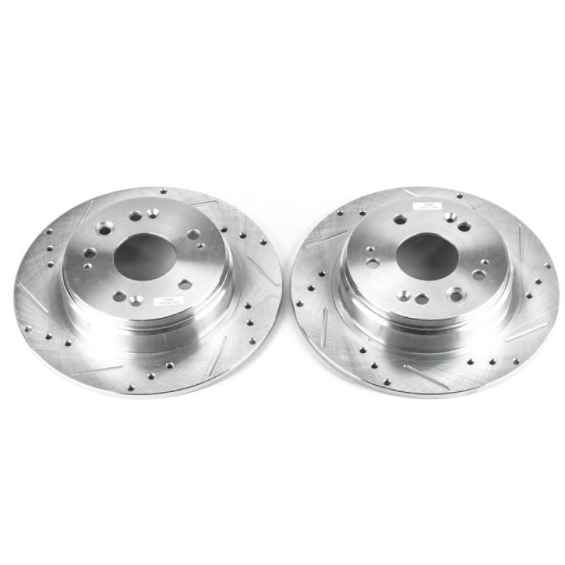 PSB Evolution Drill/Slot Rotor - Power Stop 02-04 Honda CR-V Rear Evolution Drilled & Slotted Rotors - Pair