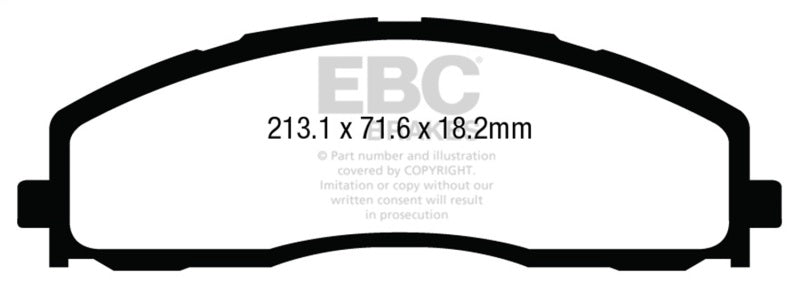 EBC Yellowstuff Brake Pad Sets - EBC 13+ Ford F250 (inc Super Duty) 6.2 (2WD) Yellowstuff Front Brake Pads