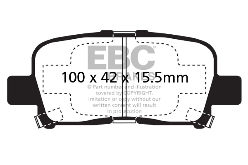 EBC Ultimax2 Brake Pad Sets - EBC 00-02 Acura MDX 3.5 Ultimax2 Rear Brake Pads