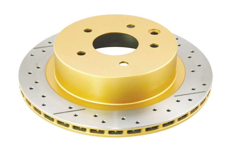 DBA Street Slot&Drill Rotors - DBA 03-24 Infiniti G35 Standard Brakes Rear Street Series Drilled & Slotted Rotor w/Gold Hat
