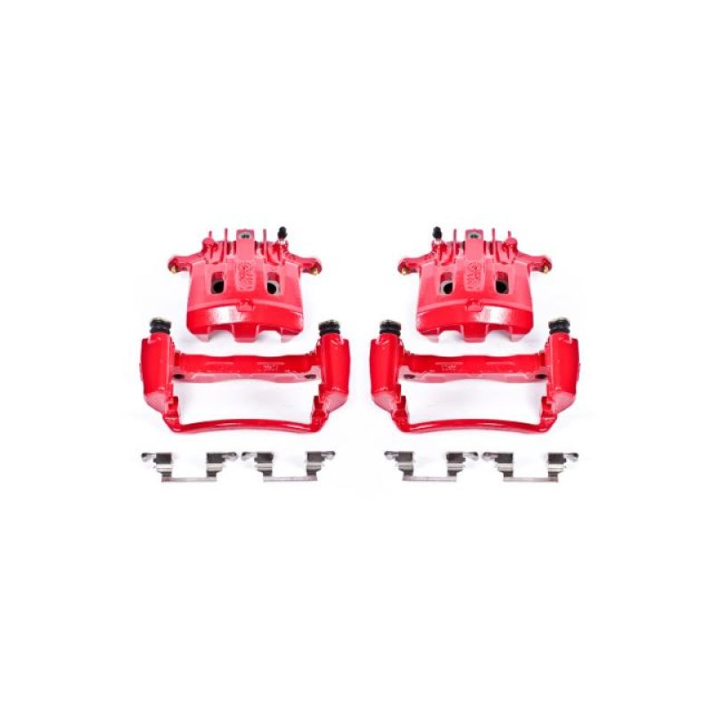 PSB Red Calipers - Power Stop 2000 Ford Excursion Rear Red Calipers w/Brackets - Pair