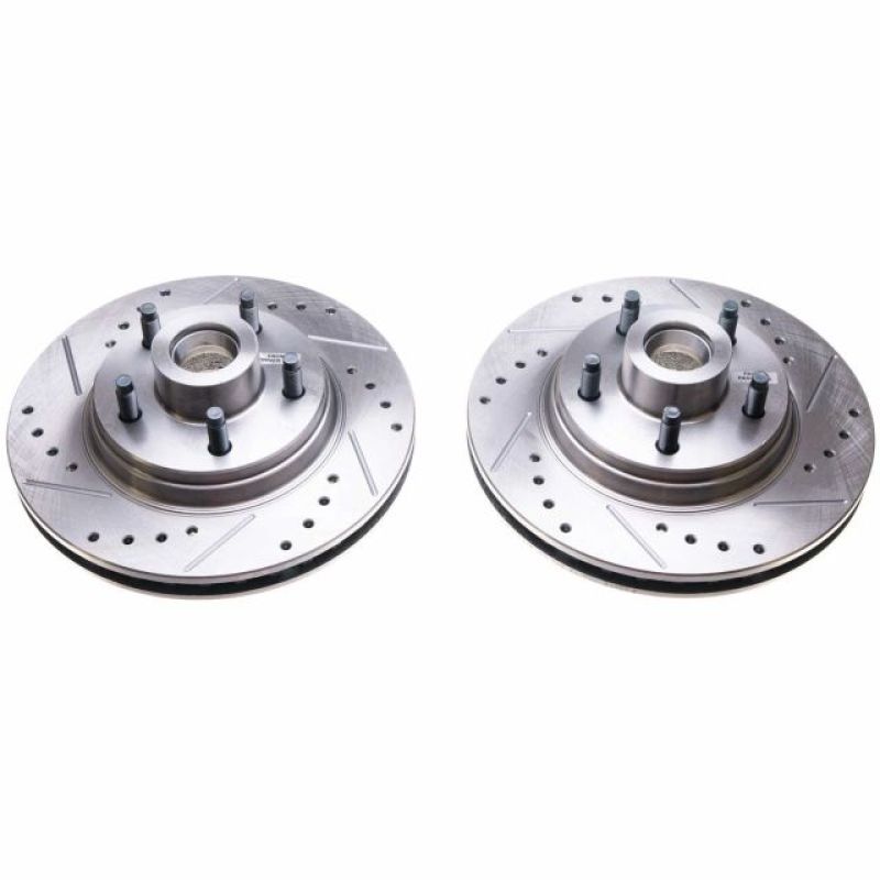PSB Evolution Drill/Slot Rotor - Power Stop 84-86 Ford Mustang Front Evolution Drilled & Slotted Rotors - Pair