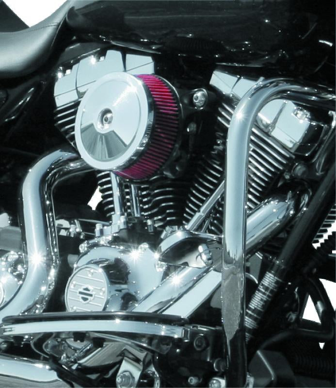 SSC Air Cleaner Kits - S&S Cycle Dished Bobber Air Cleaner Cover w/ Machined Highlights  - Chrome