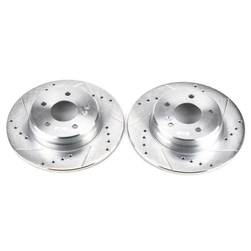 PSB Evolution Drill/Slot Rotor - Power Stop 96-97 Mercedes-Benz C36 AMG Rear Evolution Drilled & Slotted Rotors - Pair
