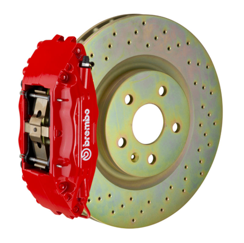 BRB Big Brake Kits - Brembo 97-04 Corvette C5 Front GT BBK 4 Piston Cast 2pc 355x32 1pc Rotor Drilled-Red