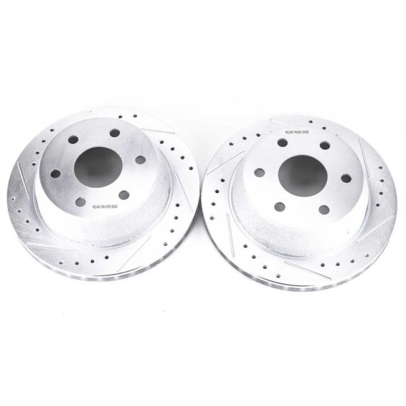 PSB Evolution Drill/Slot Rotor - Power Stop 02-06 Cadillac Escalade Rear Evolution Drilled & Slotted Rotors - Pair