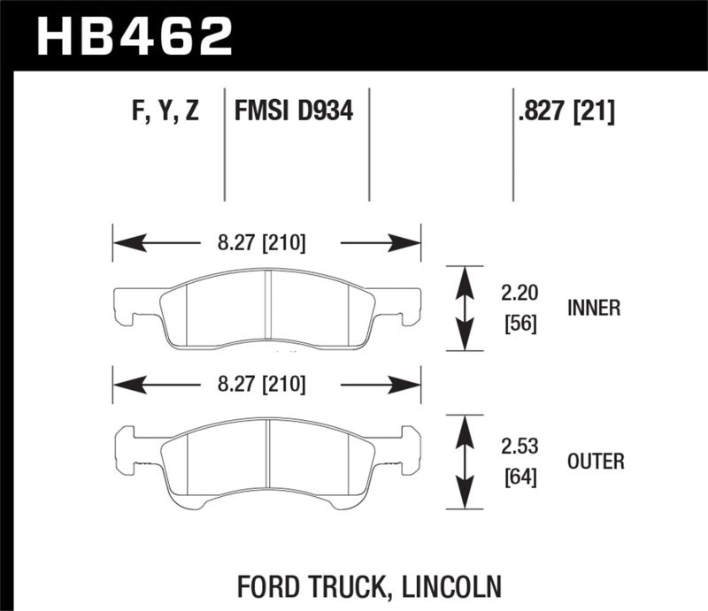 HAWK LTS Brake Pads - Hawk 03-06 Ford Expedition / 03-06 Lincoln Navigator LTS Street Front Brake