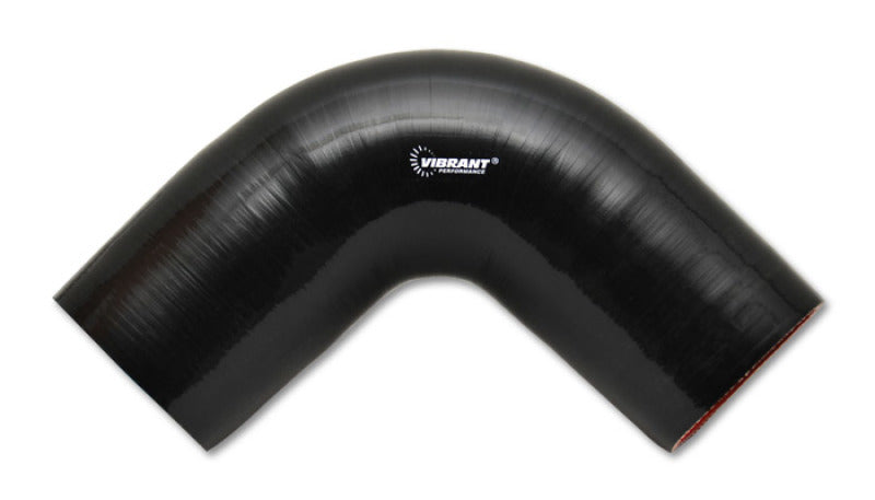 VIB 4 Ply Hoses - Vibrant 4 Ply Reinforced Silicone Elbow Connector - 3in I.D. - 90 deg. Elbow (BLACK)