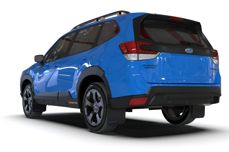 RAL UR Blk Flap/Grey Logo - Rally Armor 22-24 Subaru Forester & Wilderness Black UR Mud Flap w/Grey Logo