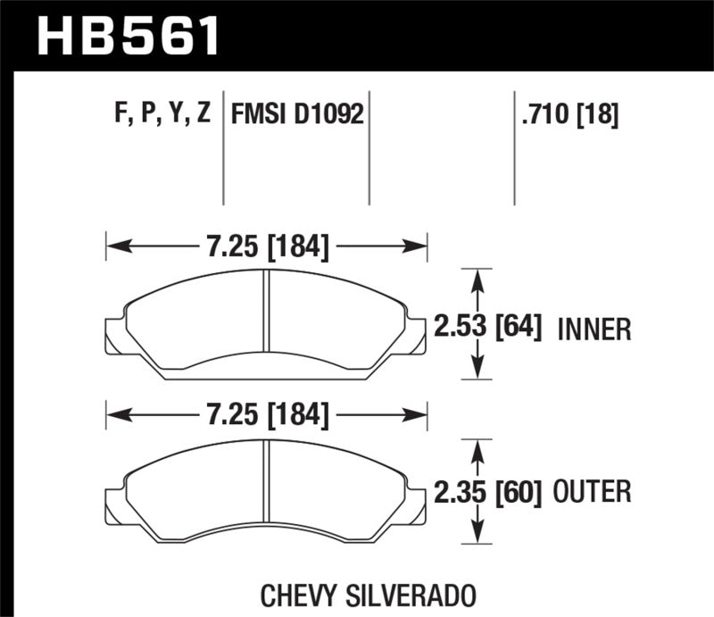 HAWK LTS Brake Pads - Hawk 07 Chevy Tahoe LTZ Front LTS Brake Pads