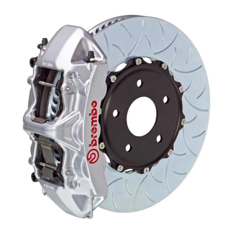 BRB Big Brake Kits - Brembo 04-17 WRX STi/18-21 WRX STI Front GT BBK 6 Piston Cast 350x34 2pc Rotor Slotted Type3-Silver