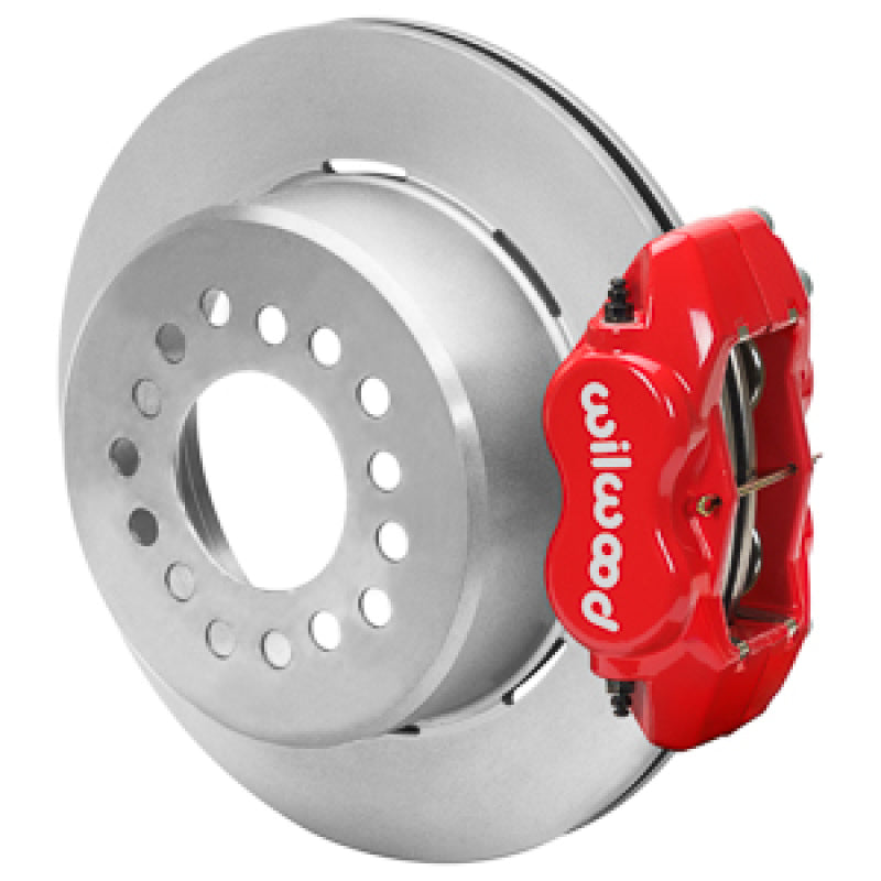 WIL Dynapro Brake Kit - Wilwood Chevy Monte Carlo Forged 4 Piston DynaPro Red Caliper HP32 VV Plain Rotor - 11.00x0.81