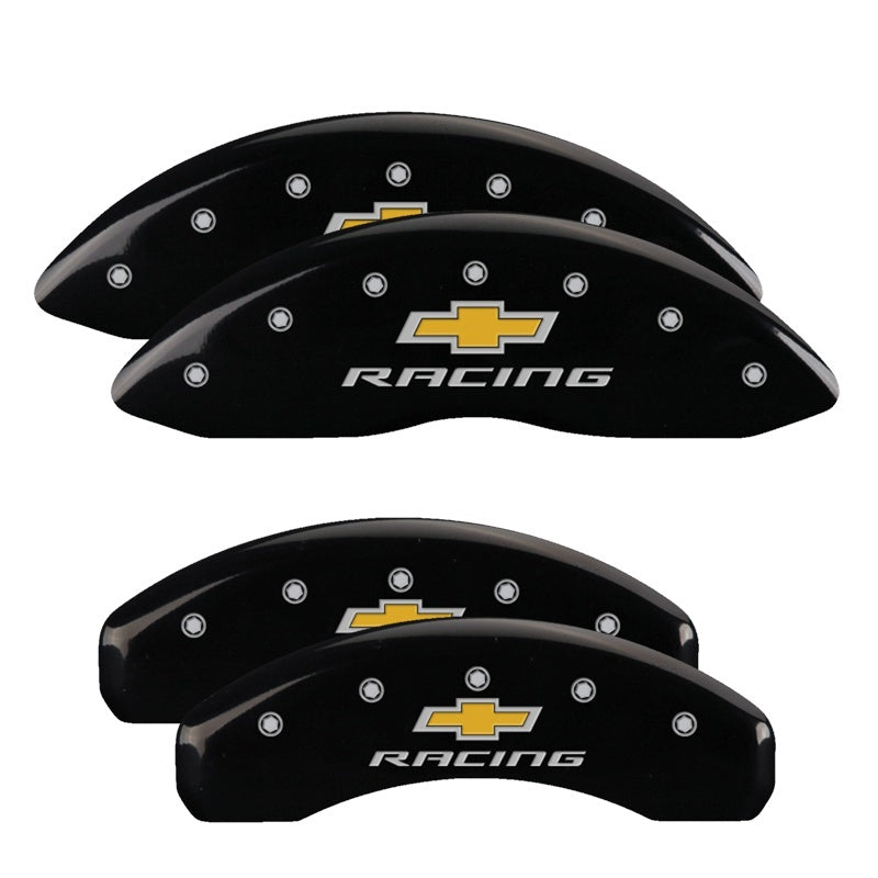 MGP Caliper Covers 4 Logo - MGP 4 Caliper Covers Engraved Front & Rear Chevy Racing Black Finish Silver Char 2016 Chevrolet SS