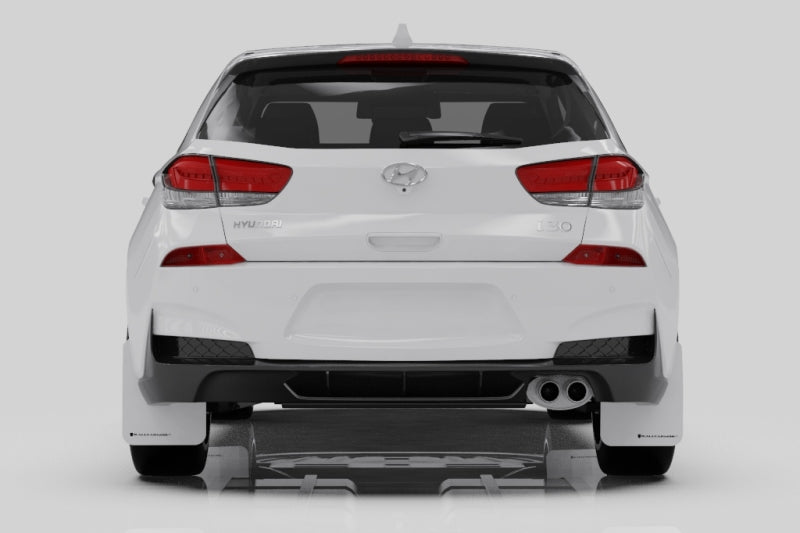 RAL UR Red Flap/Blk Logo - Rally Armor 19-21 Hyundai Elantra GT N Line/i30 Red UR Mud Flap w/Black Logo