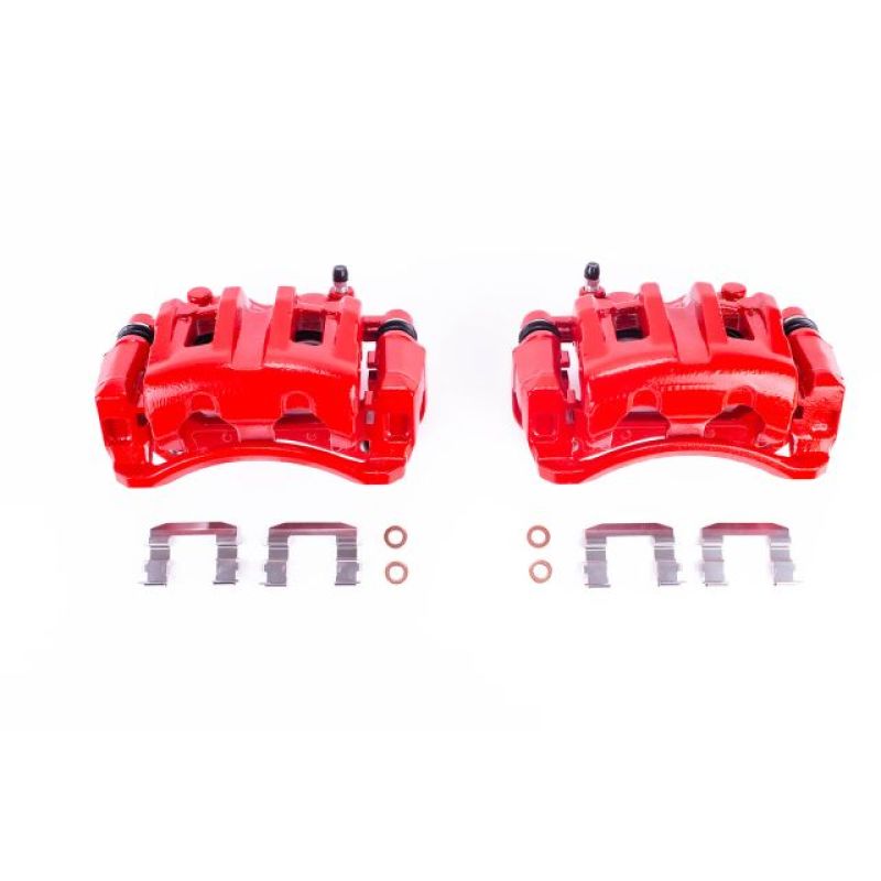 PSB Red Calipers - Power Stop 07-12 Hyundai Veracruz Front Red Calipers w/Brackets - Pair