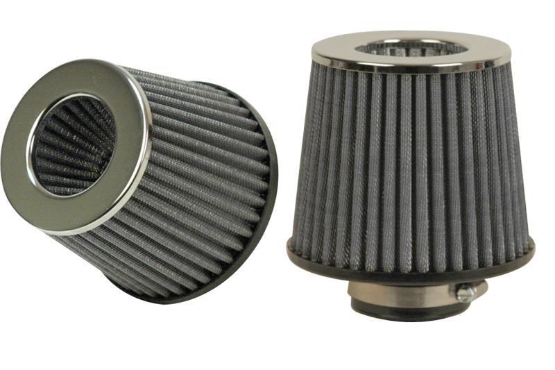 VIB Air Filters - Vibrant Open Funnel Perf Air Filter (5in Cone O.D. x 5in Tall x 3in inlet I.D.) - Chrome Filter Cap