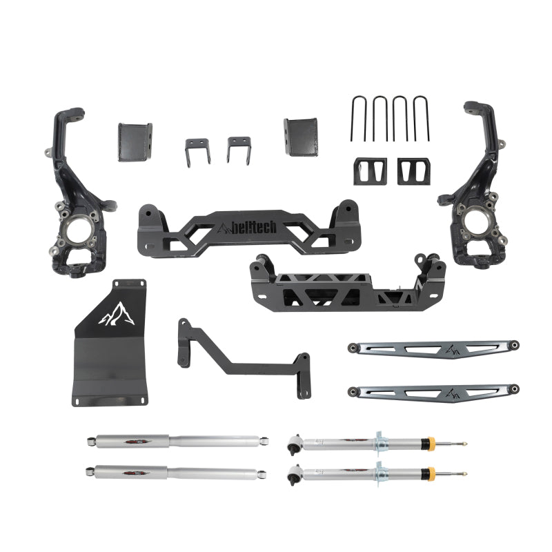 BT Lift Kit w Shocks - Belltech 2021+ Ford F150 4WD Trail Performance Lift Kit w/ Shocks
