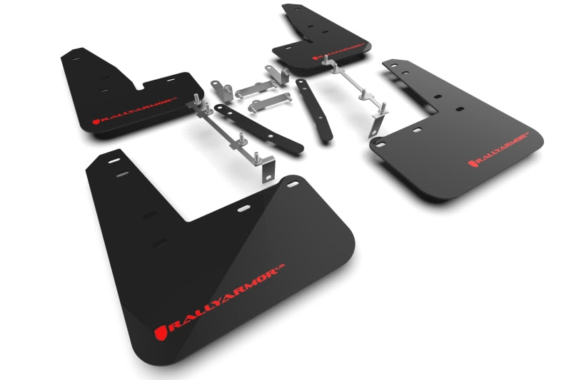 RAL Classic Blk Flap/Red Logo - Rally Armor 23-25 Toyota GR Corolla Black UR Mud Flap w/Red Logo