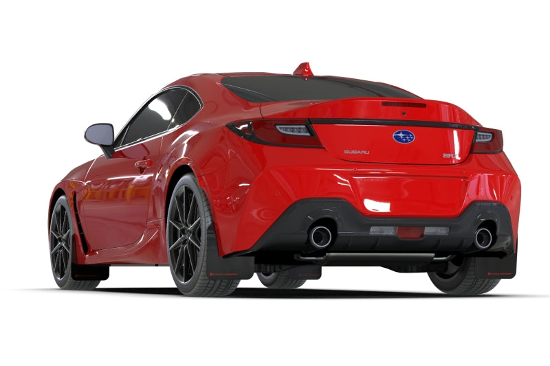 RAL UR Blk Flap/Wht Logo - Rally Armor 22-26 Subaru BRZ / Toyota GR86 Black UR Mud Flap w/White Logo