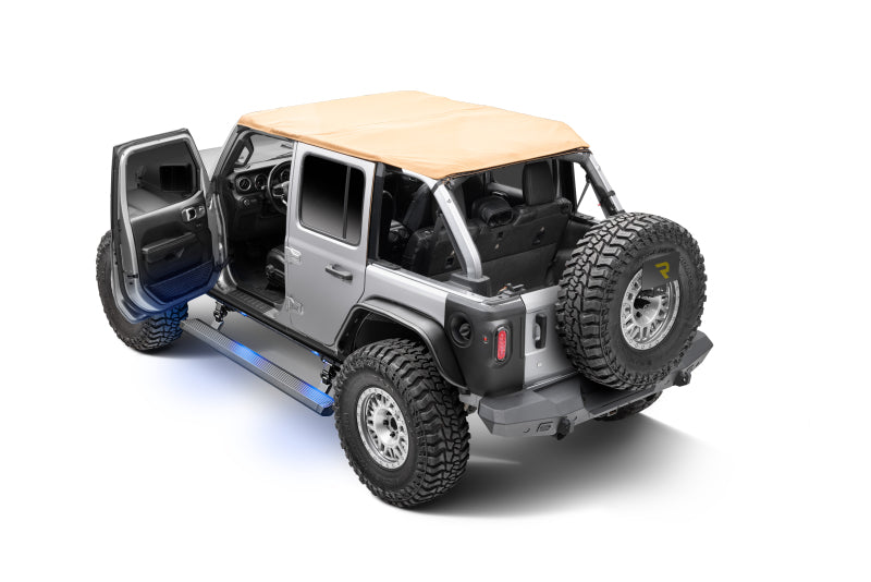 GOR RealTruck VoltStep Running Boards - RealTruck 18-24 Jeep Wrangler 4dr VoltStep Electric Running Board Kit (Drilling Req.) - Tex. Blk