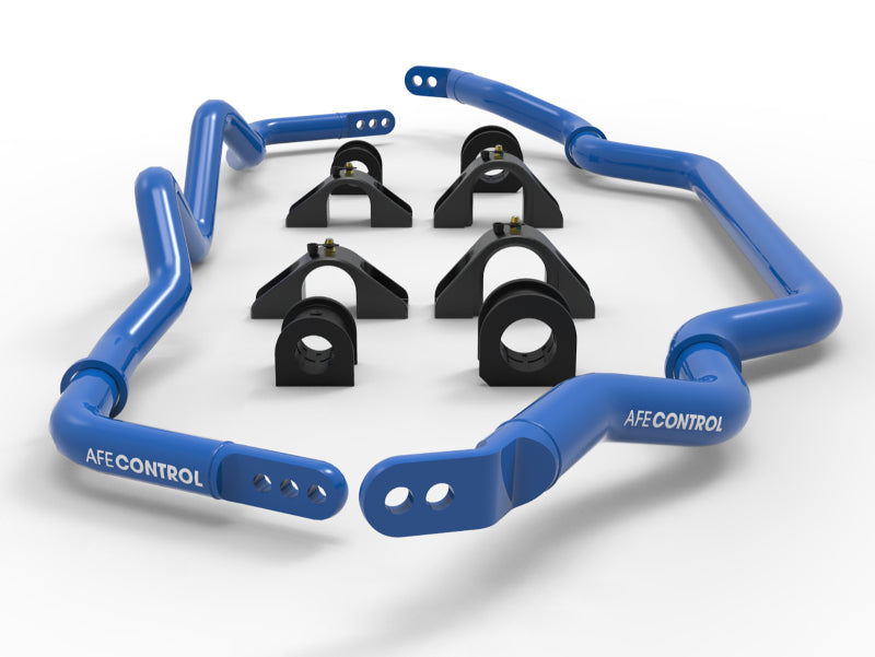 AFE Sway Bar Set - aFe 16-21 Infiniti Q50/Q60 3.0L (tt) Front and Rear Sway Bar Set Blue